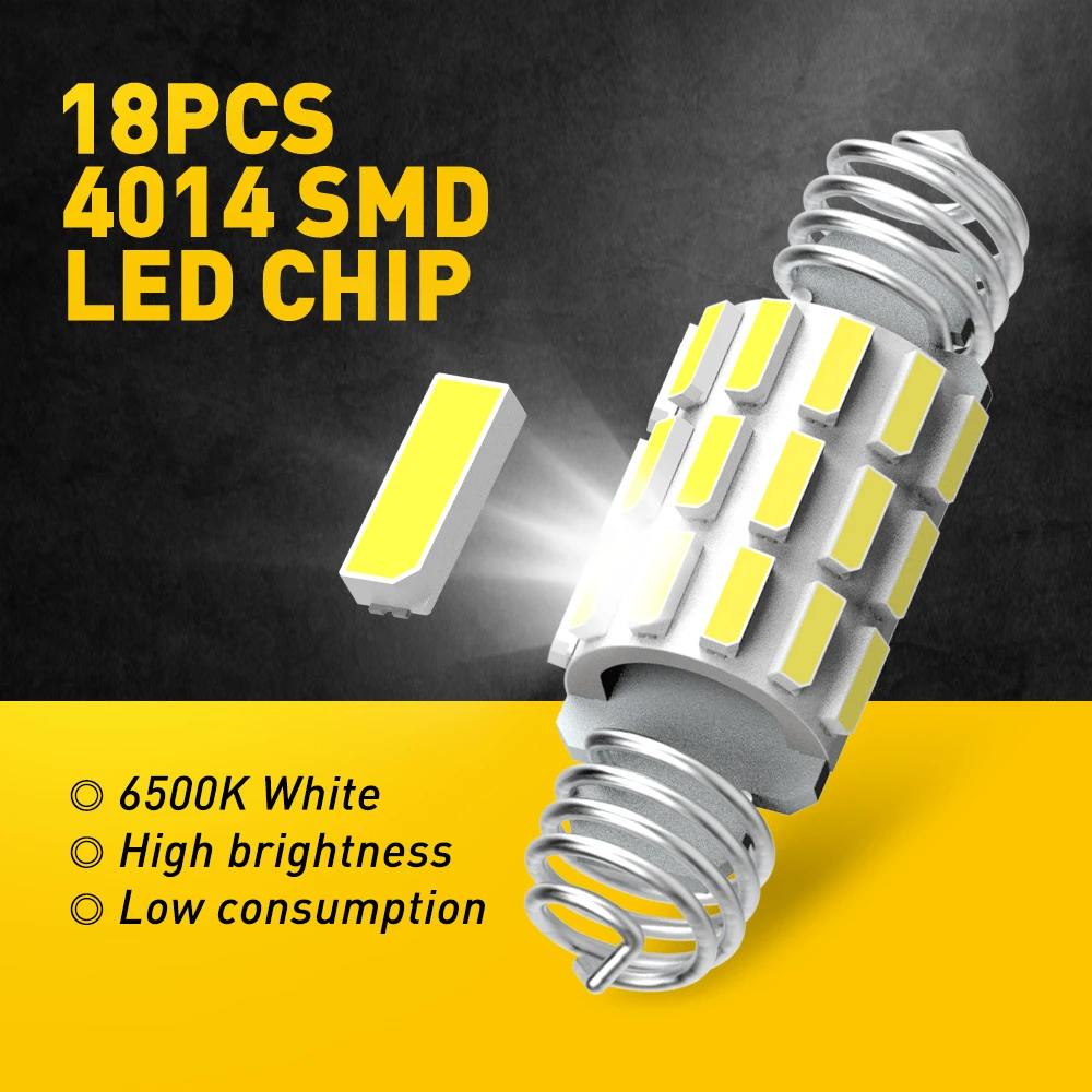 Фото AUXITO 6 шт. светодиодные лампы Festoon C10W C5W 36 мм 31 мм 41 мм Canbus 6500K белые 4014SMD для салона автомобиля: двери, потолок, карта, багажник, лампа для чтения №4