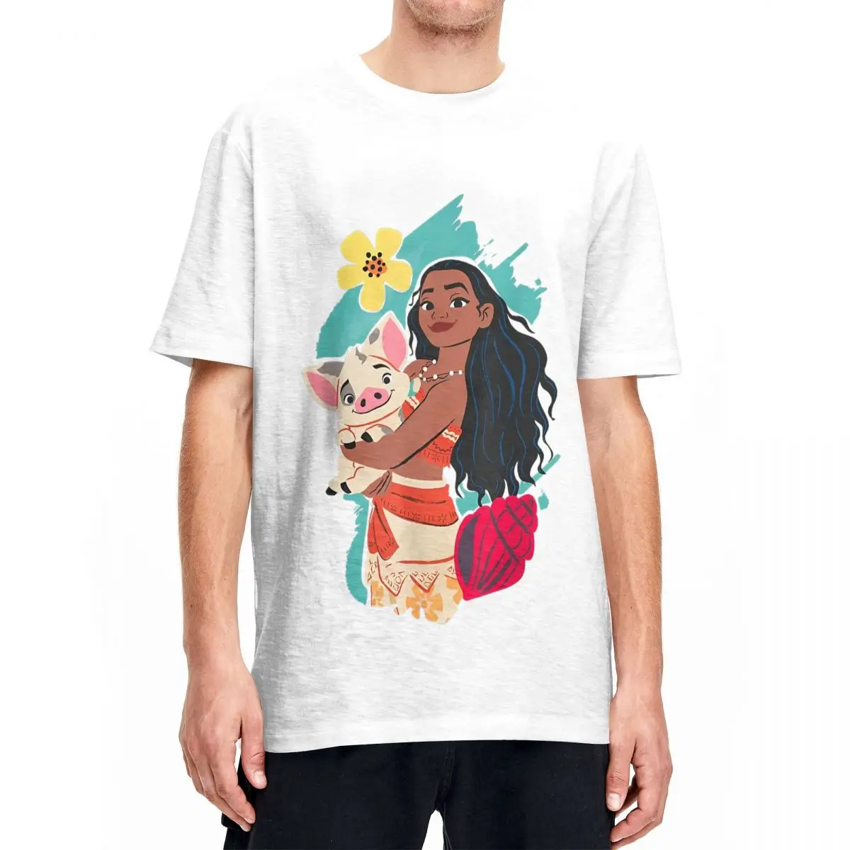 Футболка Мужская/женская из натурального хлопка с коротким рукавом и круглым