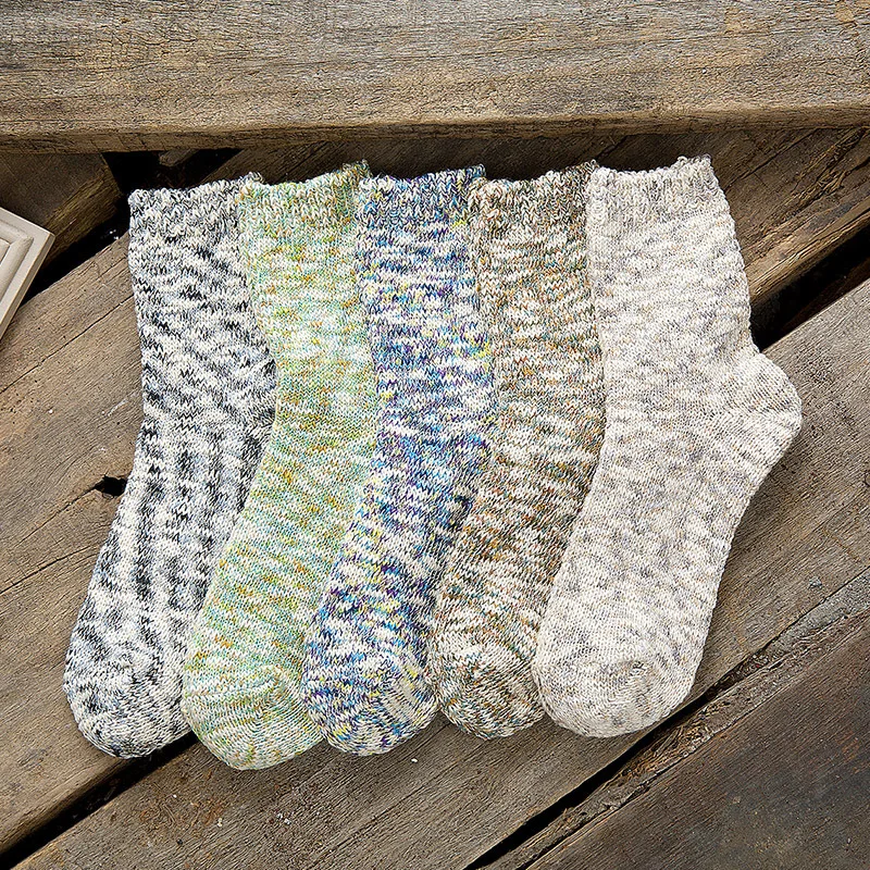 

Носки женские с геометрическим рисунком, модные хлопковые повседневные утепленные в европейском стиле, для осени и зимы