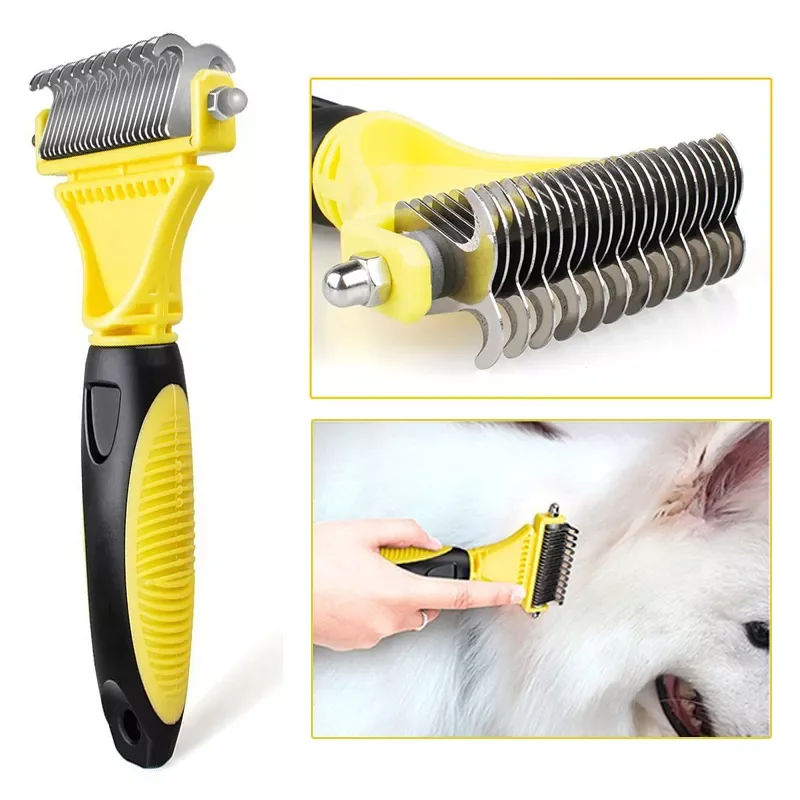 

Pet Dog Cat Brush Comb Dematting Grooming Deshedding Trimmer Tool Pets Cat Hair Fur Removal Brushes Metal Rake