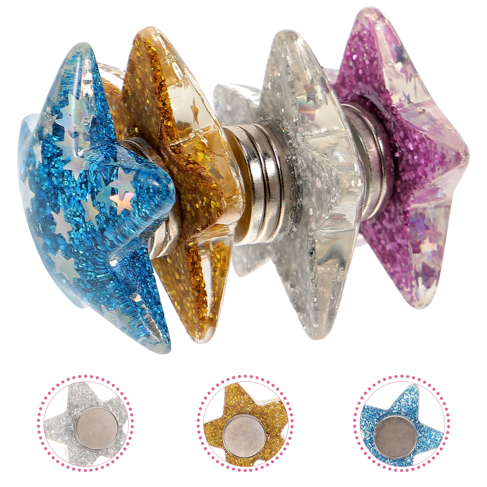 

4 Pcs Picture Mounts Diamond Magnets Covers Fixators Cartoon Magnetic Holders Crafts Resin Drawing Locators