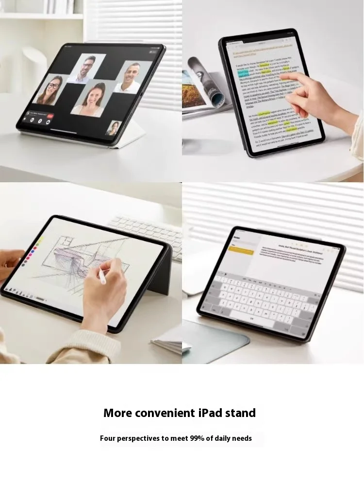 PITAKA MagEZ Folio 2 планшетов для iPad Pro 2024 двухсторонний легкий кронштейн Magsafe