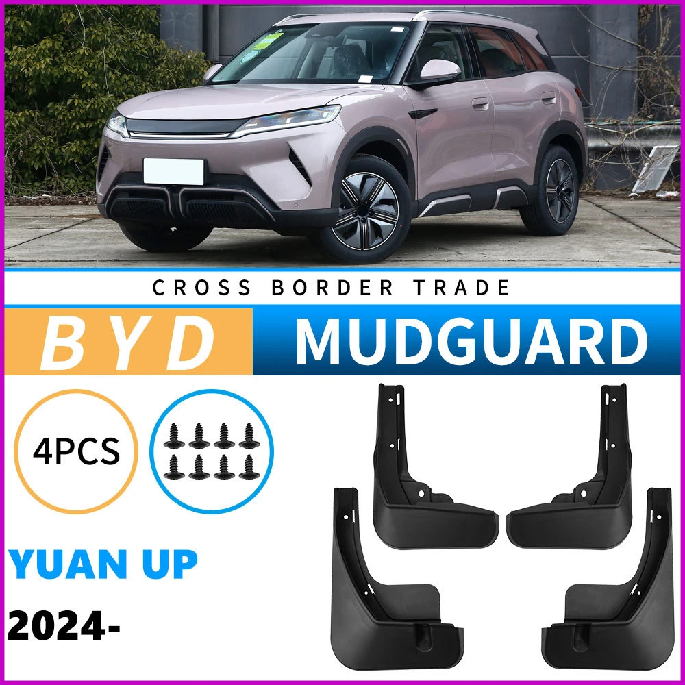 

Брызговики DPB, подходят для BYD YUAN UP 2024, крылья, блокирующие осад, передние и задние колеса, черные автомобильные аксессуары из АБС-пластика, 4 шт.