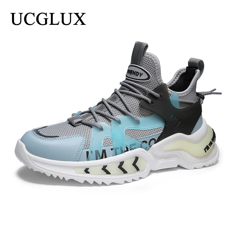 

Новинка 2022, Мужская модная дышащая спортивная обувь, уличные повседневные кроссовки для бега, эластичная толстая нескользящая мужская обув...