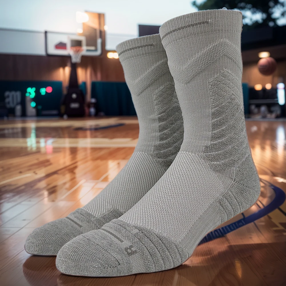 Мужские спортивные носки баскетбольные махровые для бега Нескользящие удобные