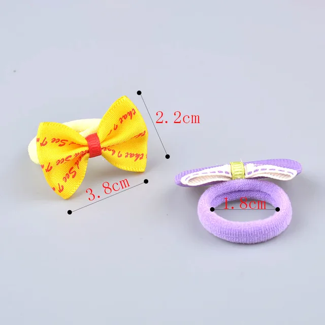 10Pcs Baby  Girls Bow Hair Ring Rope Elastic Hair Rubber Bands Hair Accessories for Kids Hair Tie Ponytail Holder Headdress 4