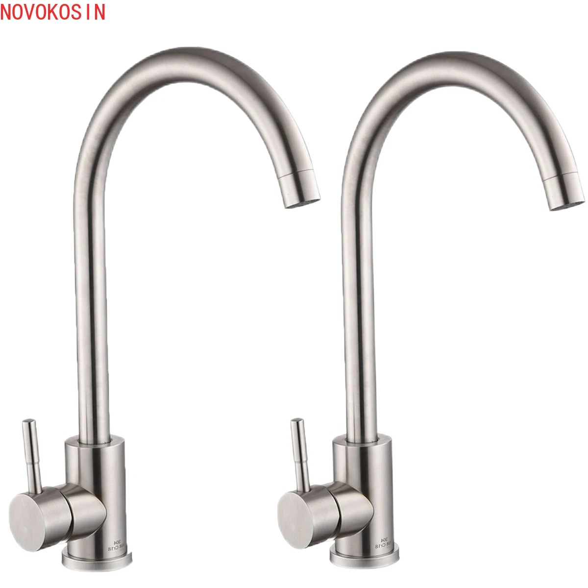

2PCS Kitchen Faucet Hot&Cold Water admixer Tap Stainless Steel Single Hole 360 Degree Rotation Kitchen Faucet Single Handle Tap