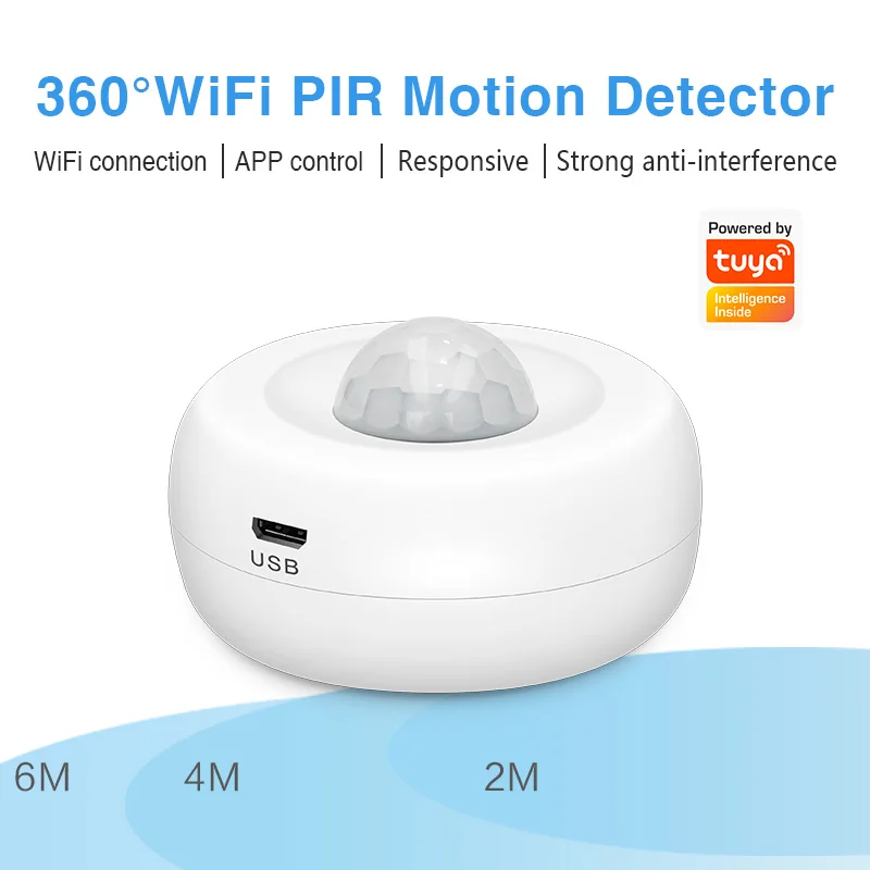 

360° WiFi Human Body Movement Sensor Tuya Smart Life Control PIR Motion Sensor Infrared Passive Detector Security Burglar Alarm