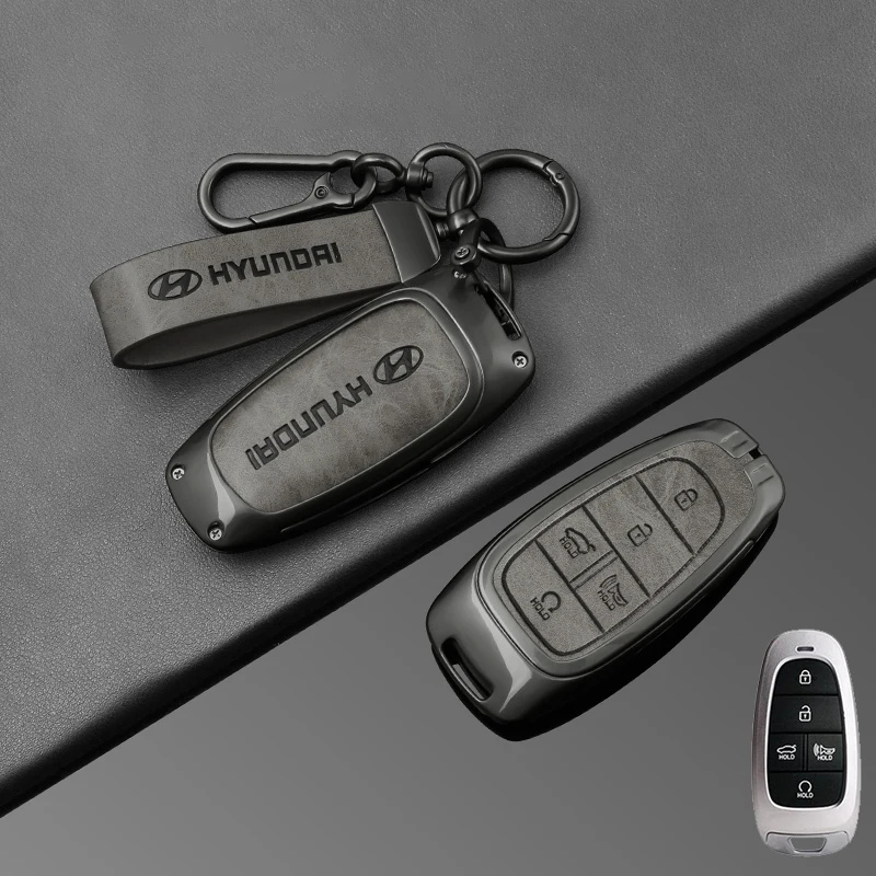 Кожаный чехол для ключей в стиле ретро с металлическим каркасом для Hyundai Tucson Cruz Sonata Santafe 2019 2020 2021 Sel Ev 6 Ev 8 IONIQ 5 NEXO Grandeur (art.: 3920d2d6bdcb3) - 3920d2d6bdcb3