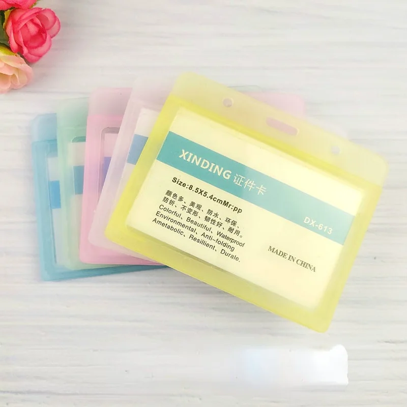 

1PC Transparent Colour Card Women Men Student Bus Card Badge Holder Credit Cards Bank ID Card School Supplies