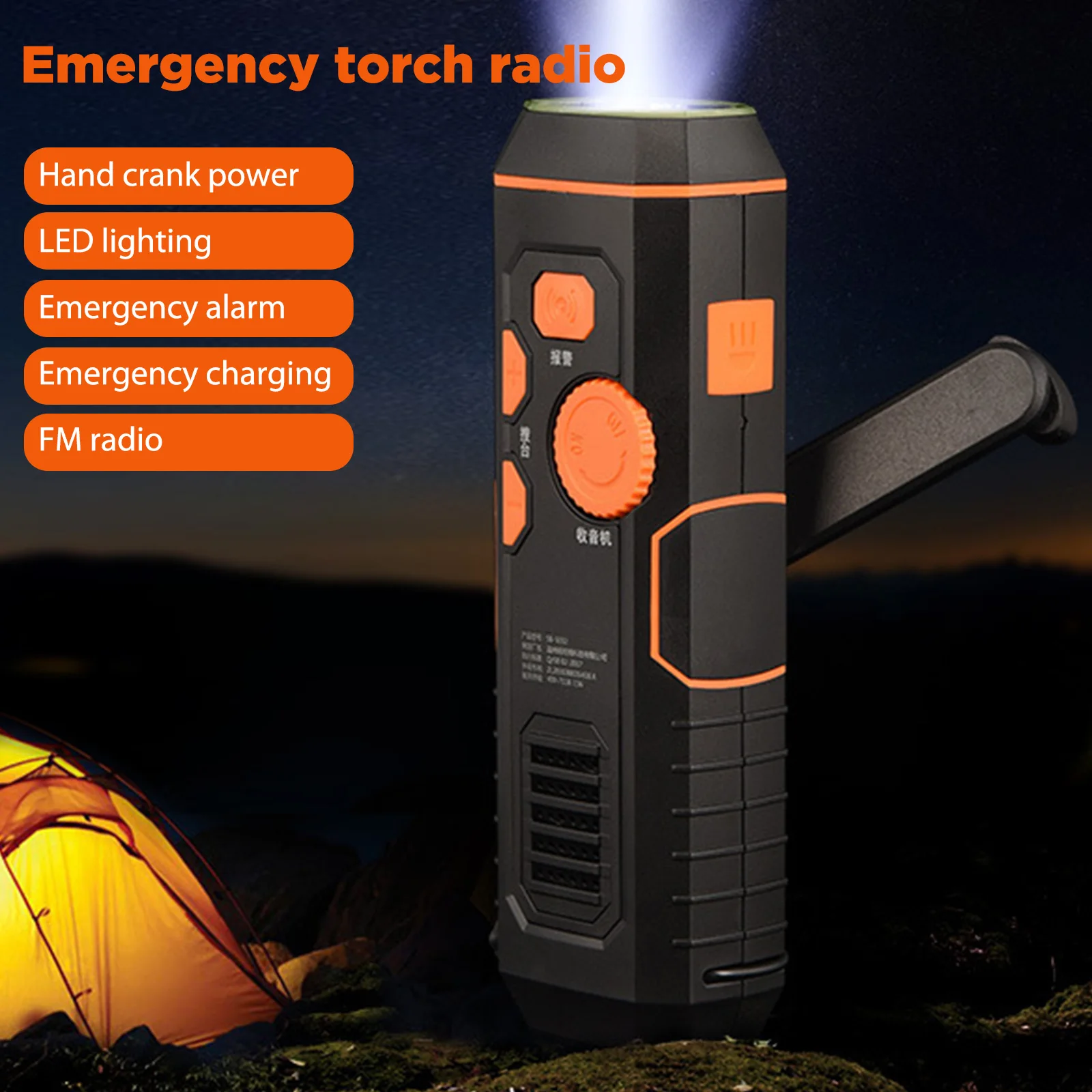 

Multifunctional SOS Flashlight Dynamo Powered FM Radio Flashlight Rechargeable Powerful for Hiking Camping for Climbing Survival