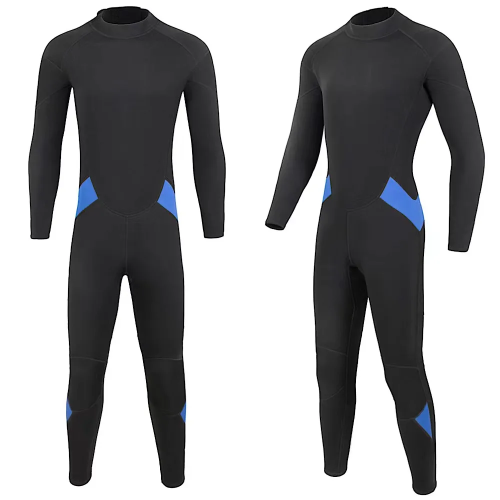 

Blue 3MM Neoprene Wetsuit Men Keep Warm Swimming Scuba Diving Bathing Suit Long sleeve Triathlon Wetsuit for Surf Snorkeling