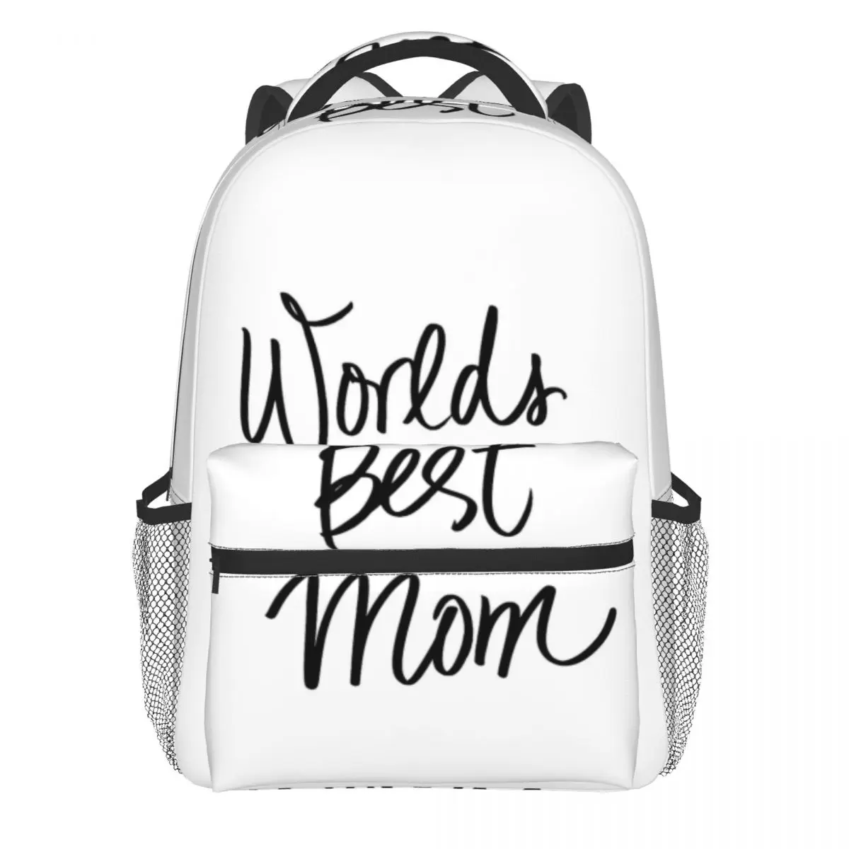 

Mothers Day Gift Backpack Worlds Best Mom Fun Backpacks Teen Travel Print High School Bags Colorful Rucksack