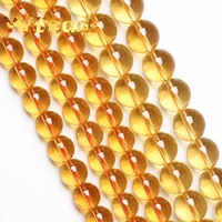 5a citrines natural yellow quartz crystal beads round loose spacer beads for jewelry making diy bracelets necklace 4 6 8 10 12mm