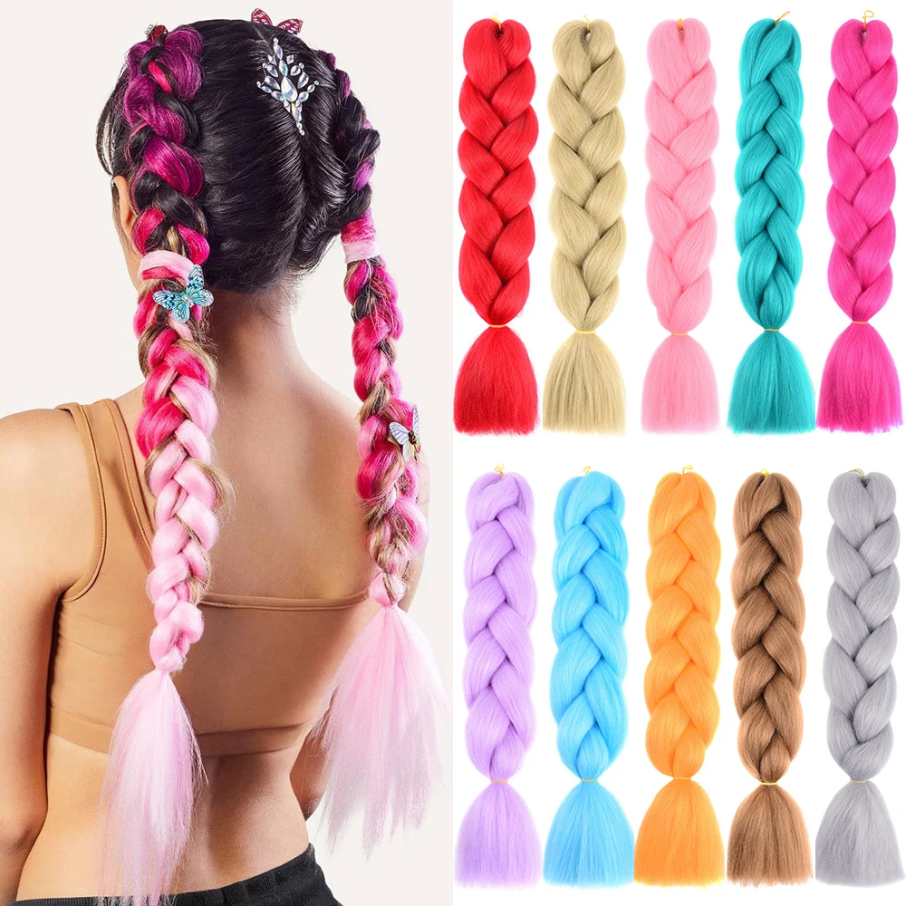 Ed Jumbo Braiding Hair Braids Extensions Wholesale Fake Hair Box Twist Pre Stretched Synthetic Hair Crochet Braid