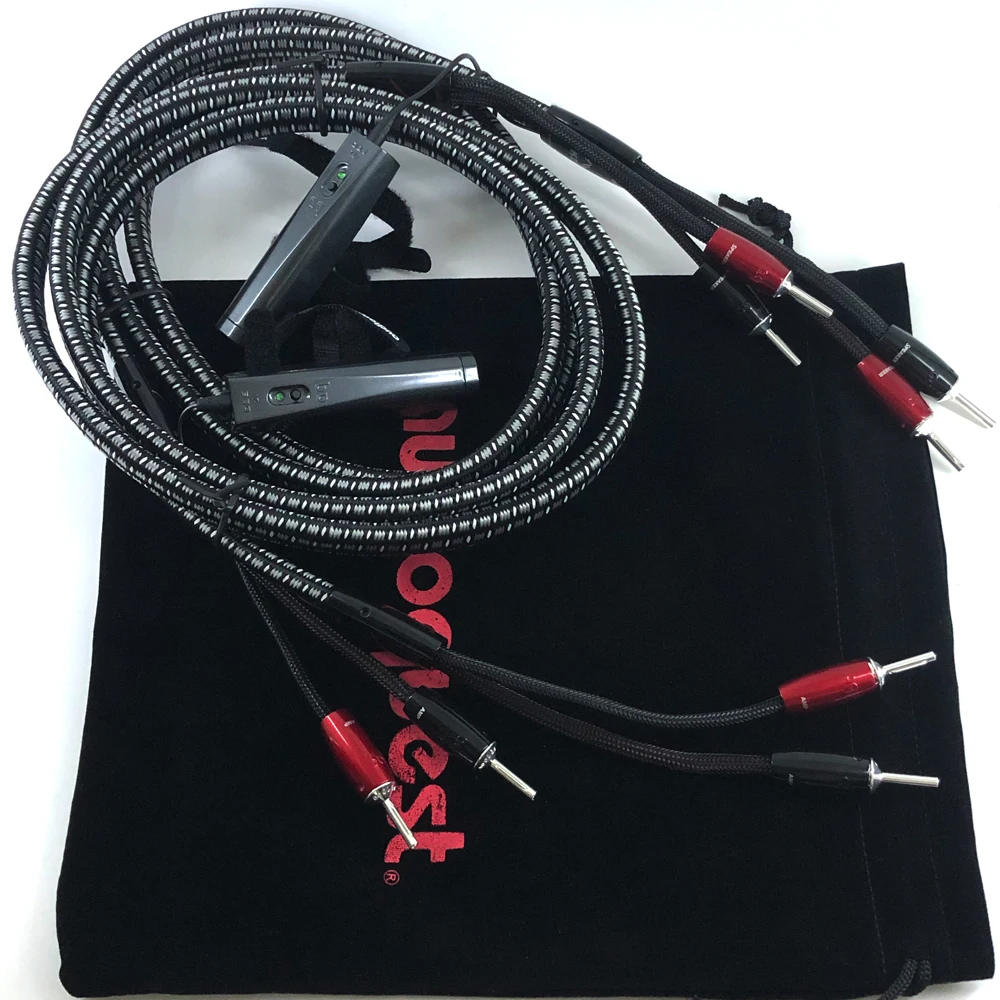 Pair K2 Speaker Cable 1000 Series Silver Banana Spade Plug Bi-wire HiFi Audio Line | & Video Cables