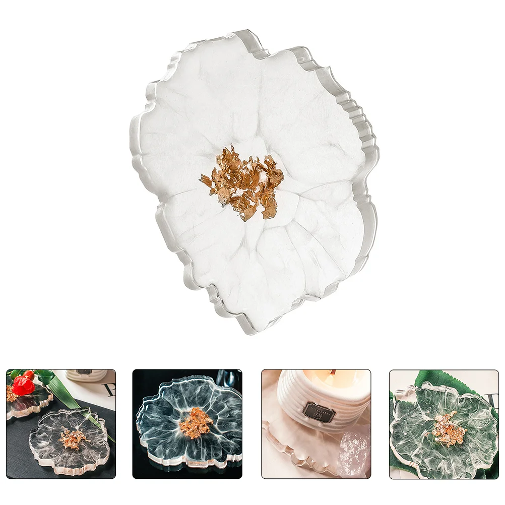 

1Pc Desk Coaster Gold Leaf Casting Mold Cup Holding Storage Dish Resin Mat