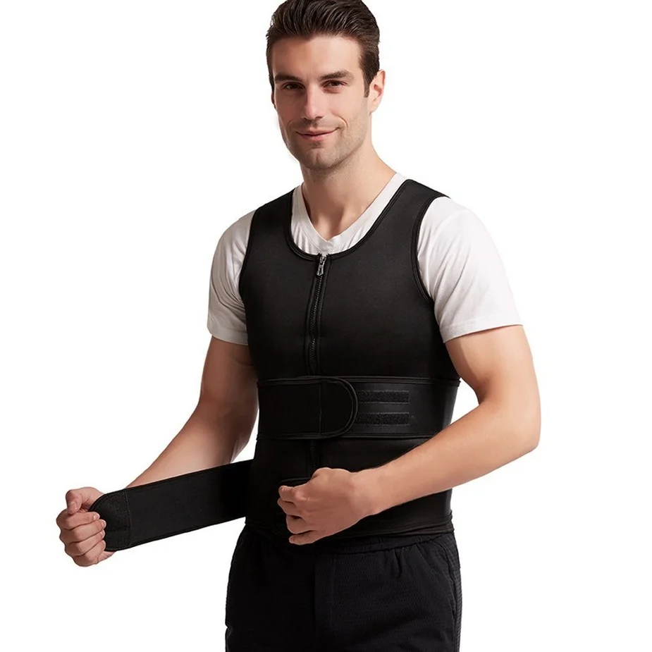 Sauna Vest Mens Waist Corset Sweat Slimming Belt Belly Underwear Fat Burner Chest Abdominal Binder Reductive Girdle Body Shaper