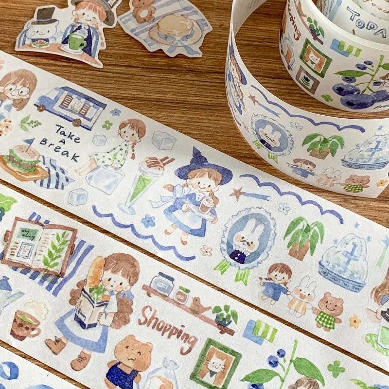 Фото Zzoton INS Enjoy Shopping Girl Daily Die Cut Washi Paper Tapes Craft Supplies DIY Scrapbooking Card Making Decor Plan Sticker №2