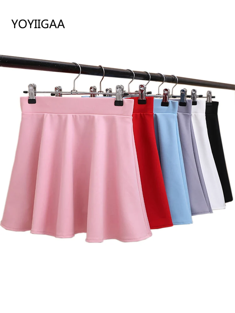 

Elastic Waist Women Skirt High Waist Woman Pleated Skirts Fashion Cute Female Mini Skirt Harajuku Chic Ladies Girls Dance Skirts