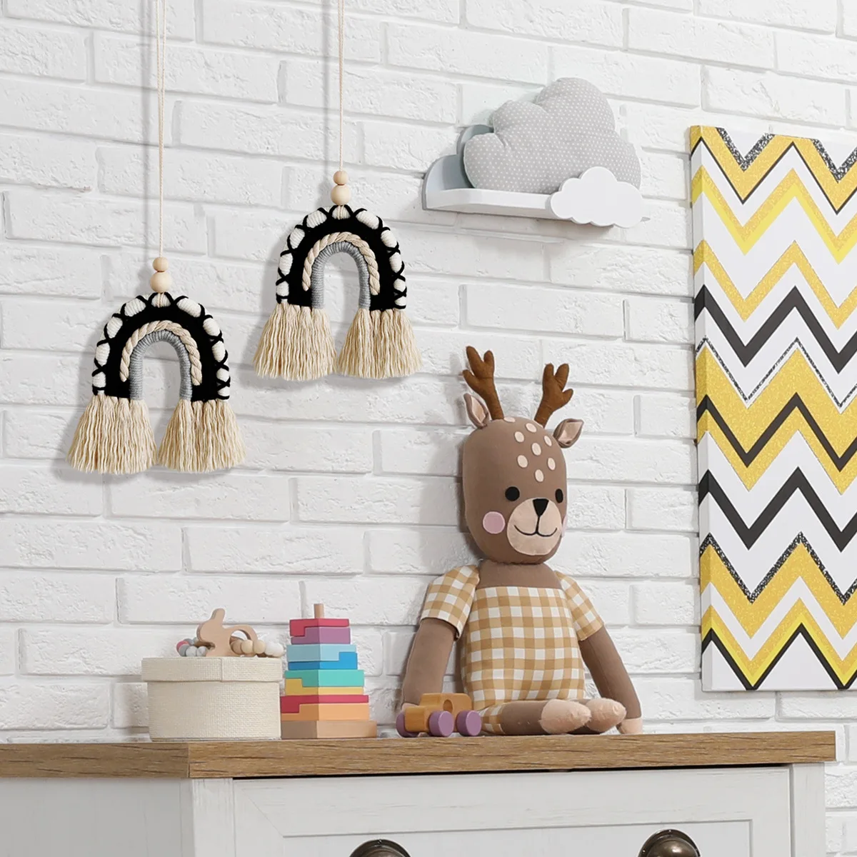 

Woven Small Rainbow Hanging Ornaments for Home Decoration, Wall Ornaments Simple Home Crafts