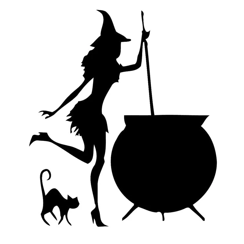 

Y363# Car Stickers Decor Motorcycle Decals Witch Cauldron Potion Decorative Accessories Creative Sunscreen Waterproof