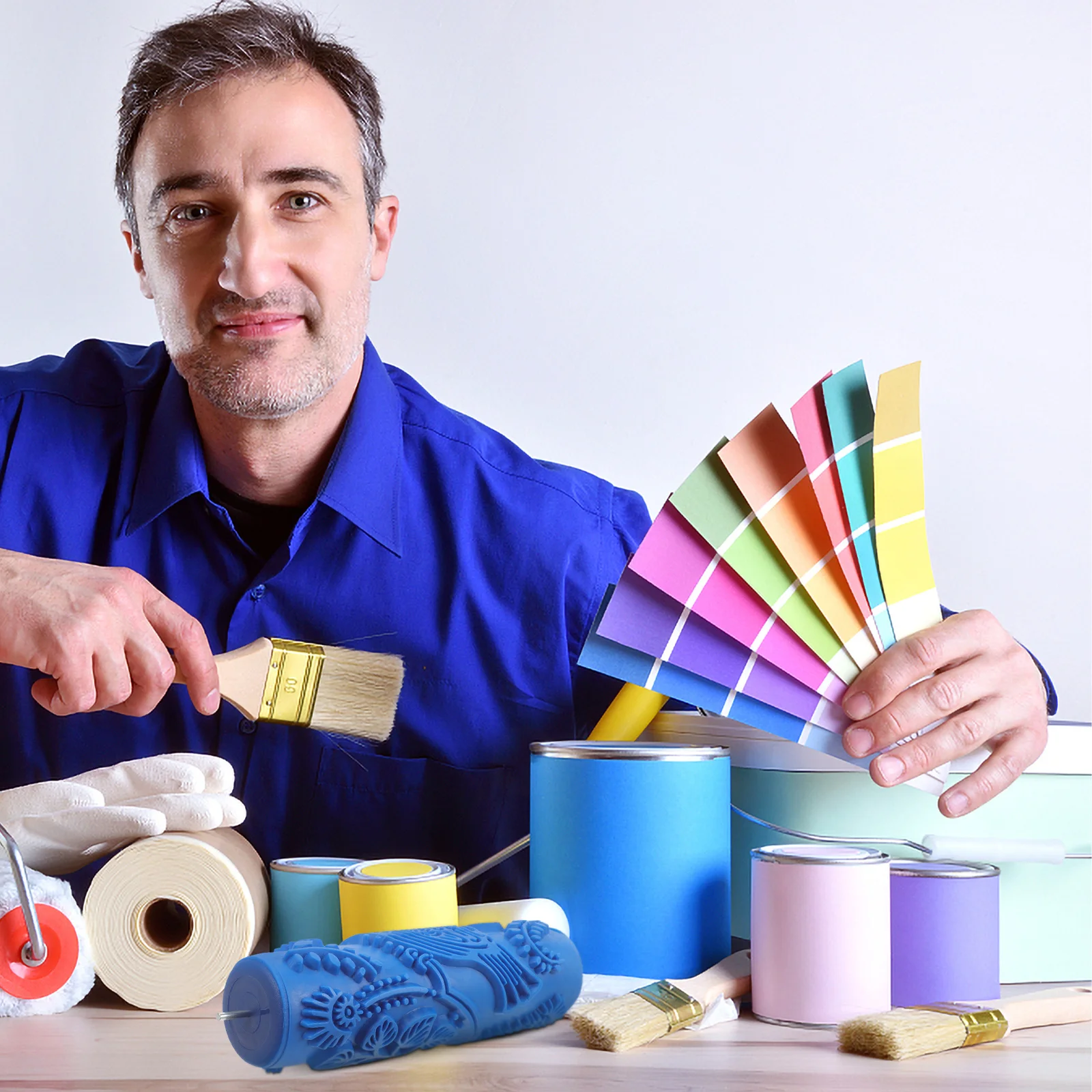 Wall Decor Paint Roller Embossing Texture Patterned Painting Decoration Printing