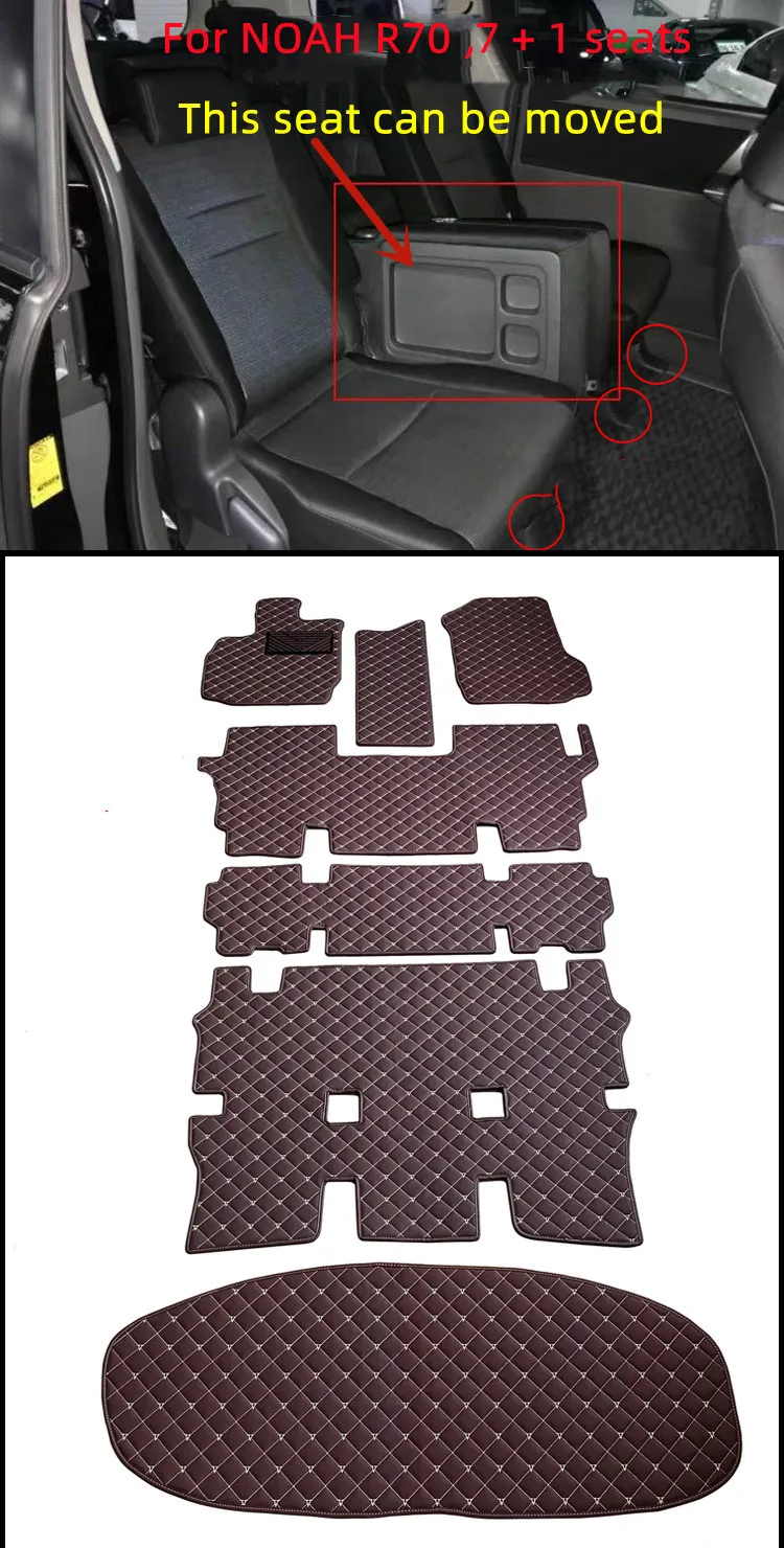 

Высокое качество! Полный комплект автомобильных ковриков + коврики для багажника для правого руля Toyota Ноя 2013-2007 R70 7 8 мест водонепроницаемые коврики