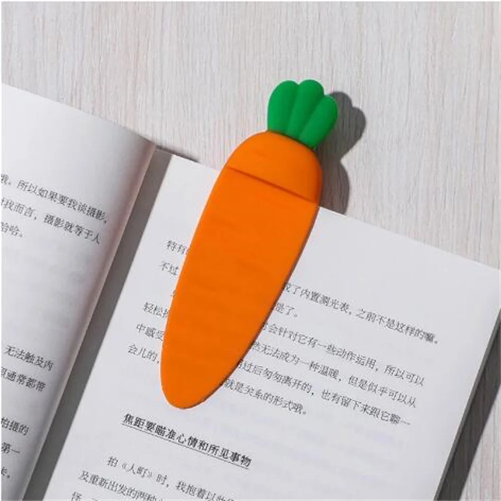 

1pc Silica Gel Reading Aid Carrot Bookmark Cartoon 3D Stereo Book Marks for Kids DIY Decoration Gift School Supplies Stationery