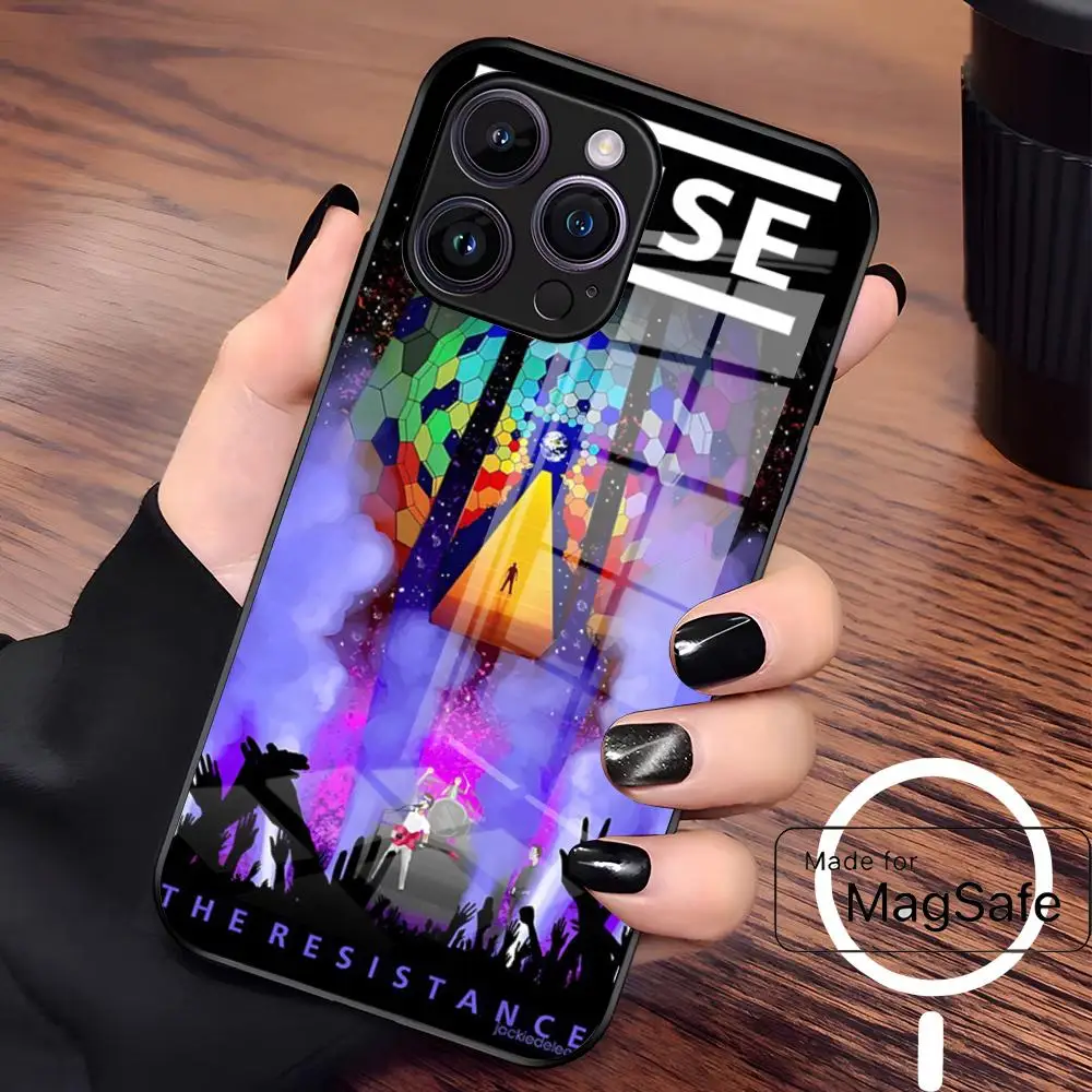 Фото Чехол для телефона Band M-Muse для iPhone 17 Air 16 15 14 Plus 13 12 Mini 11 Pro Max, стеклянный магнитный чехол №4