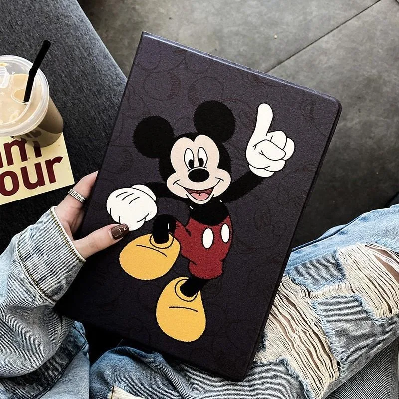 

Disney Mickey Cartoon iPad Air 2021 Case Air 4 Silicone Protective Case For iPad Pro Mini 6 10.2 inch 8th Anti-drop Soft Cover