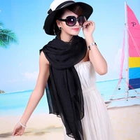 autumn new womens tulle scarf summer sunscreen shawl solid color lady chiffon scarf free shipping womens turban neckerchief