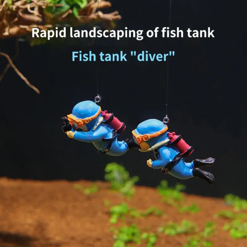 

Diver Submerged Fish Tank Decoration Floating Fish Tank Aquarium Kawaii Interesting Landscaping Decoration Floating Ball