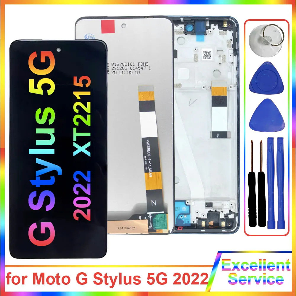 Новый ЖК-дисплей для Motorola Moto G Stylus 5G 2022 XT2215-1 дигитайзер сенсорного экрана в сборе