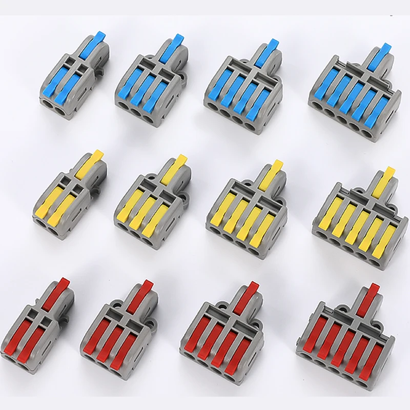

50Pcs Fast Compact Conductor Splitter Splicing Terminal Block 1 In Multiple Out M3 Screw fixing Wire Connector Electrical Cable