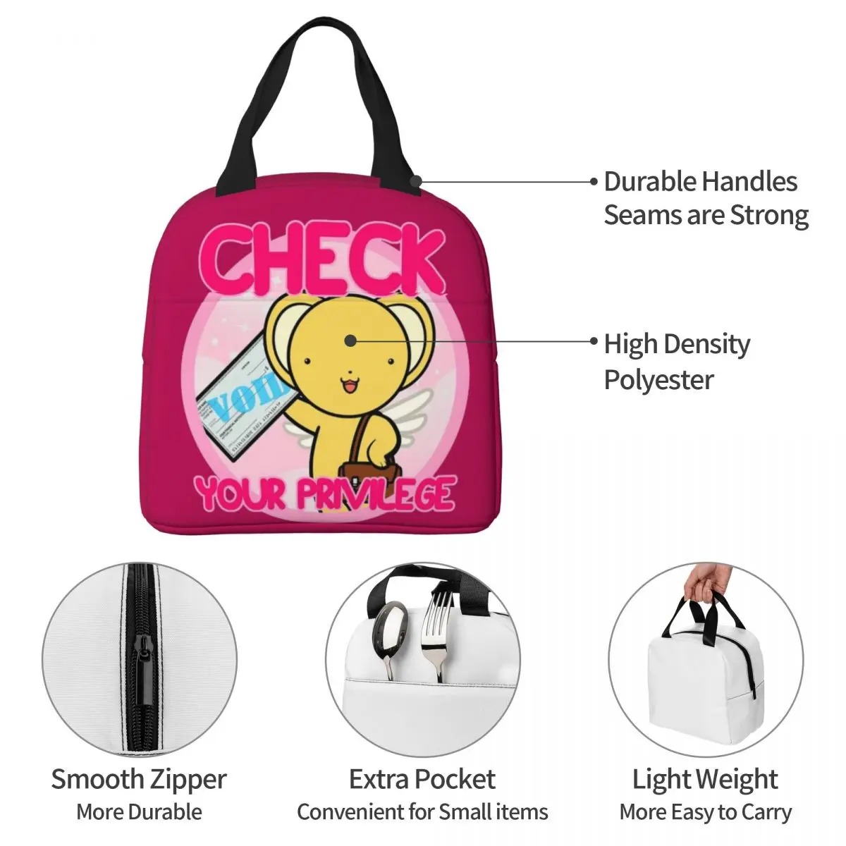 Брелок Cardcaptor Sakura Kero говорит что проверили изолированная сумка для ланча