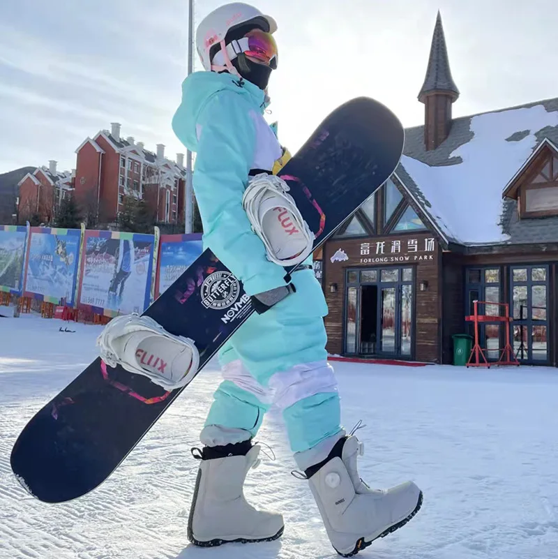 

High Waist Jumpsuit Wide Ski Suit Integrated Bib Women'S Ski Suit Tight Lightweight Ski Clothes Snowboard Suit