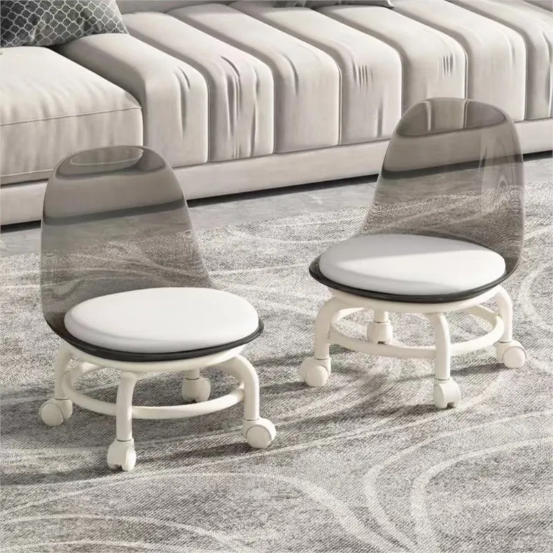 X&ampD акриловый маленький табурет с бесшумным ремнем универсальные колеса детский