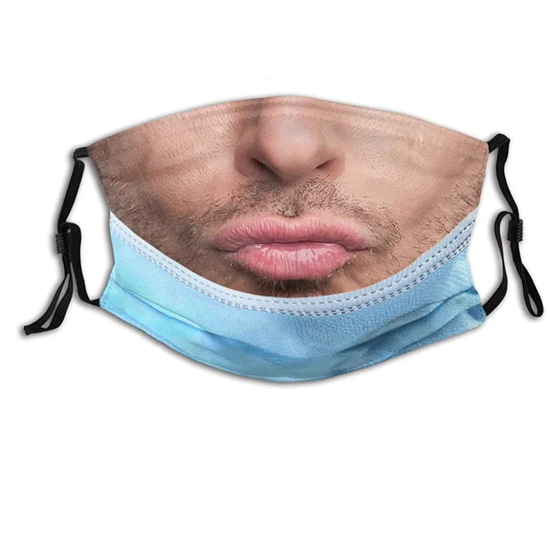 

Funny Mascarillas Adult Outdoor Washable Reuse Face Masque Protection Printing Funny Mouth Masque Halloween cosplay mask