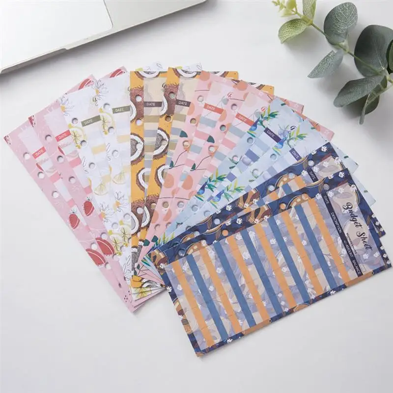 

24Pcs Fruit Pattern Budget Cards Loose Leaf Cash Binder Budget Sheets Business Budget Cards Expense Budget Sheets