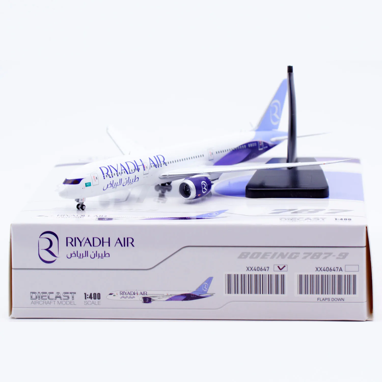 Фото Коллекционная модель самолета из сплава XX40647 JC Wings 1:400 Riyadh Air Boeing B787-9 