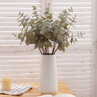 6pcs artificial plant eucalyptus leaf 8 heads money leaf fake grass wedding flower arrangement accessories christmas home decor