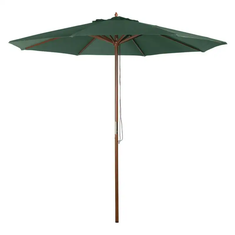 

Shade Factory 9 Ft. Wooden Double Pulley Green Market Umbrella Y99153