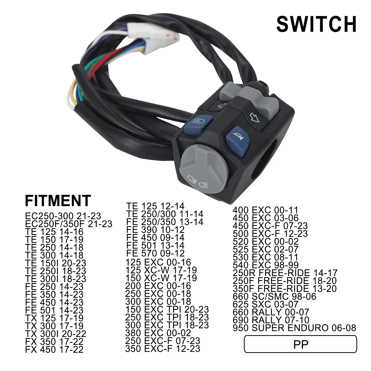 

Звуковой выключатель фар мотоцикла для KTM HUSQVARNA GAS GAS EC250-300 EC250F/350F 21-23 TE 125 14-16 TE 150 17-19 TE 250 EXC