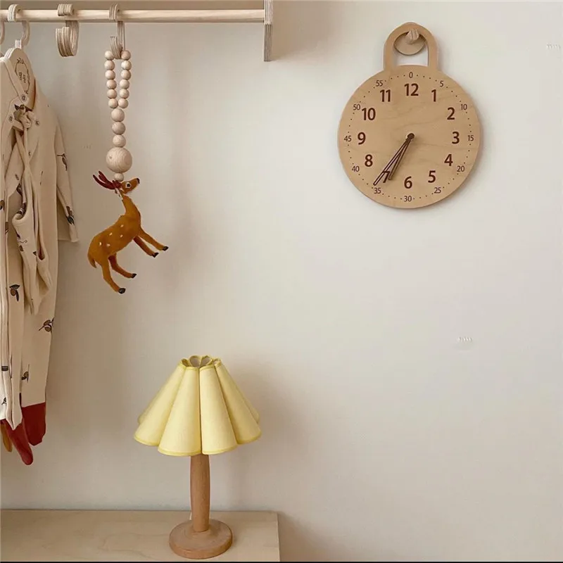 Настенные часы в скандинавском стиле деревянные беззвучные домашние украшения