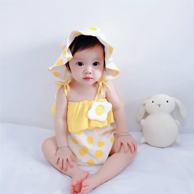 

2023 Модный летний комбинезон для младенцев, для девочек, без рукавов, на бретельках, в горошек, с оборками, зеленая, для новорожденных девочек, одежда для ползания