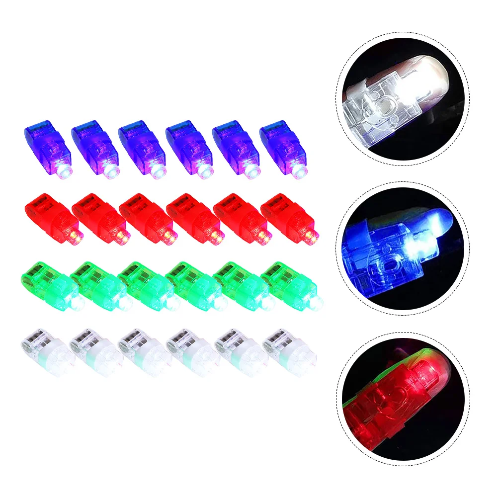 

24 Pcs Glowing Finger Lamp Plastic Finer Rings Lights Party Supplies Mini Toy Bulk Toys