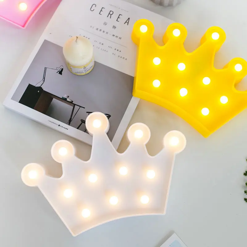 

Princess Queen King Crown Toys LED Night Light Wedding Party Decor Wall Hanging Night Lamp Table Light For Bedroom Kids Rooms