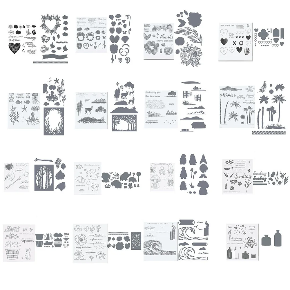 

New Flower Animal Heart Metal Cutting Dies And Stamps Diy Scrapbooking Paper Card Embossing Decoration Handmade Craft Die