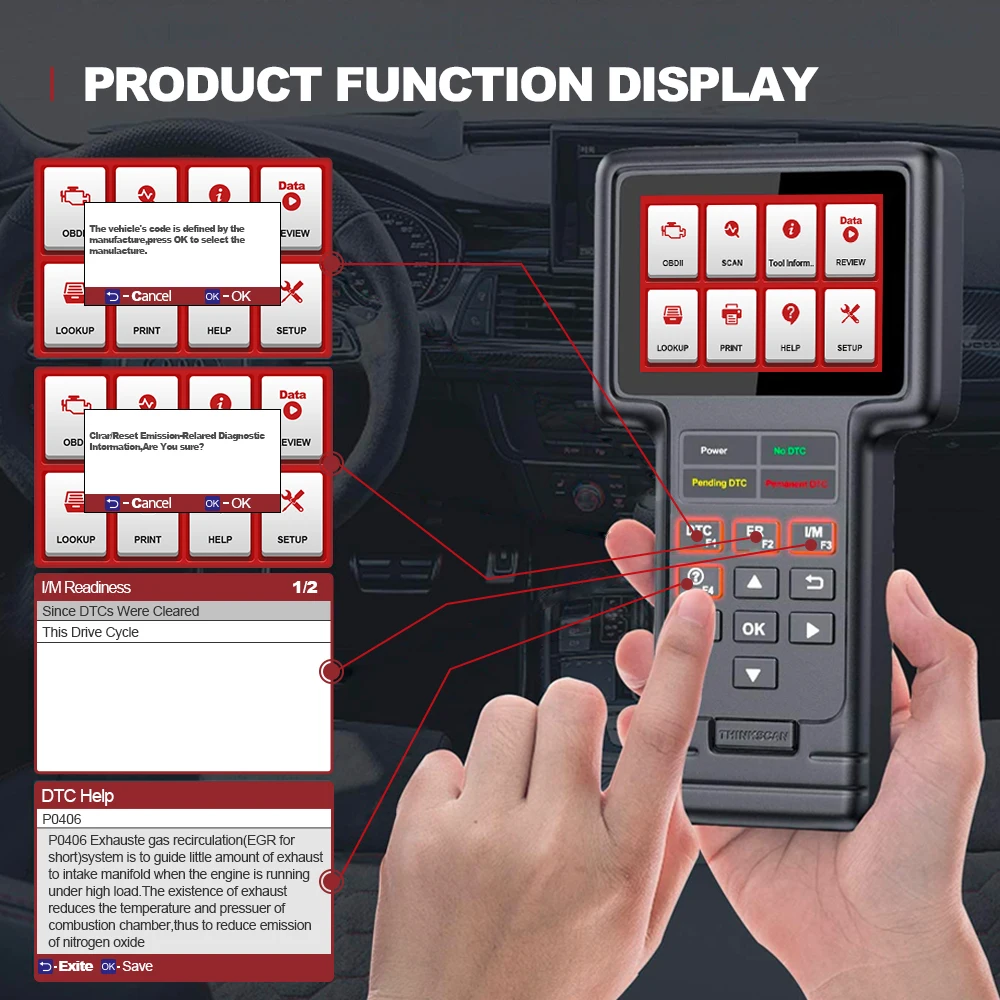 THINKCAR THINKSCAN S05 Automotive OBD2 Scanner Car Diagnostic Tool Code Reader Full System Diagnose Oil Brake SAS ETS DPF Reset |